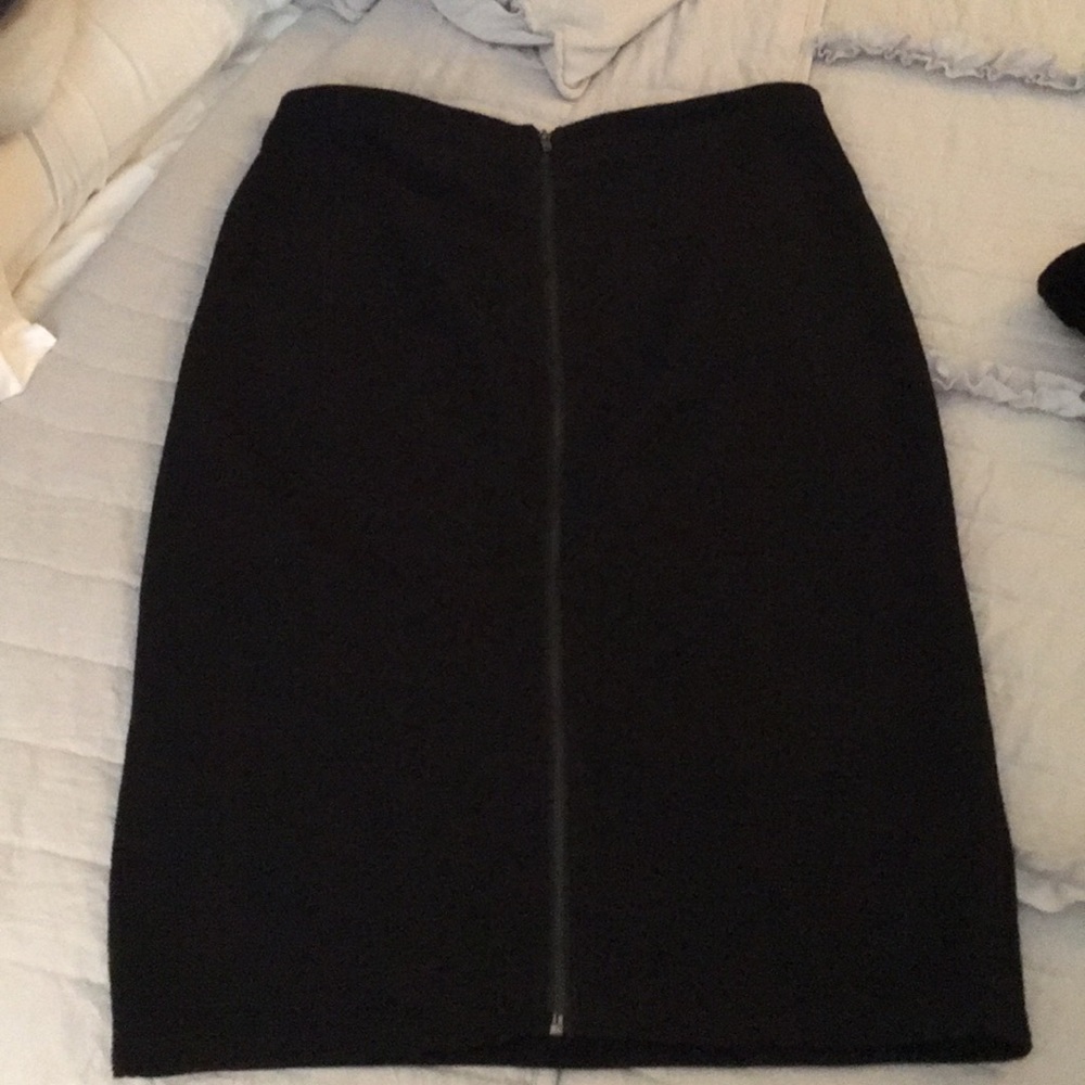 THREE (3) Black STRETCHY Skirts-THREE Zip-Back Midi Skirts